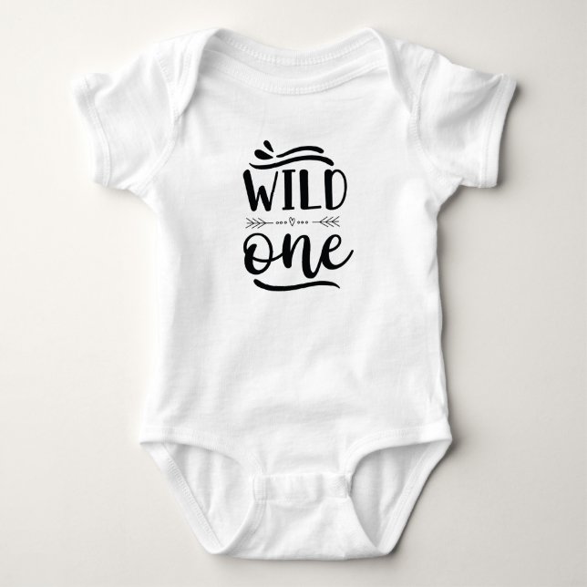 "wild one" funny baby bodysuit (Front)