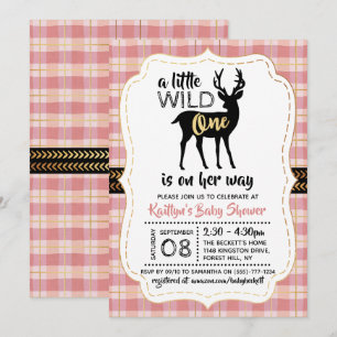 Wild One Girls Baby Shower Invitation
