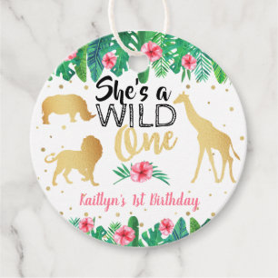 Wild One Girls First Birthday Party Favour Tags