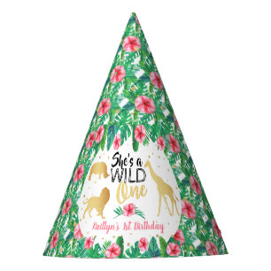 Wild One Girls First Birthday Party Hat