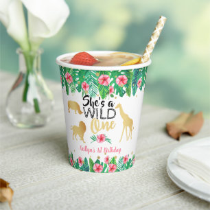 Wild One Girls First Birthday Party Paper Cups
