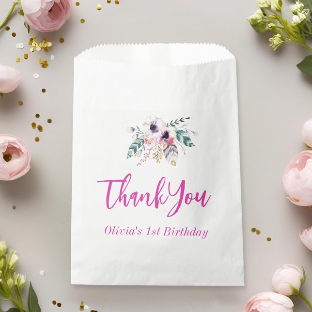 Wild One Girl's First Birthday Thank You Favour Bags (Creator Uploaded)