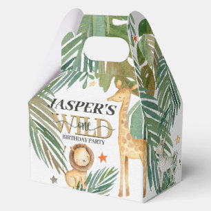 🎉🌿 Wild One Gold Green Birthday Favour Boxes