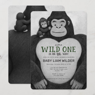 Wild One Gorilla Baby Shower Invitation
