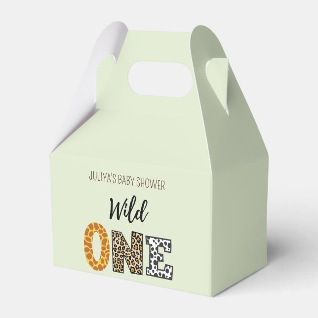  Wild one green baby shower  Favour Box (Front Side)