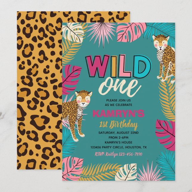 Wild ONE Invitation | Girl Wild One Invitation (Front/Back)