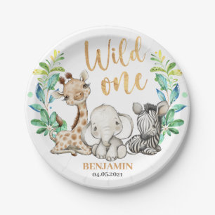 Wild One Jungle 1st Birthday Paper Plate