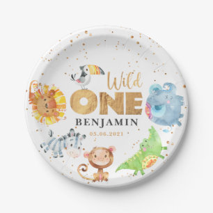 Wild One Jungle 1st Birthday Paper Plate