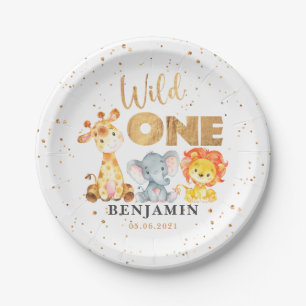 Wild One Jungle 1st Birthday Paper Plate