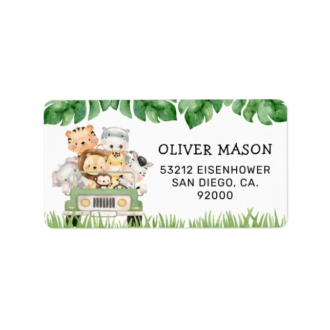 Wild One Jungle Address Labels (Front)