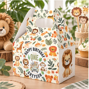 Wild One Jungle Adventure 1st Birthday Favour Box