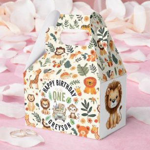 Wild One Jungle Adventure 1st Birthday Favour Box