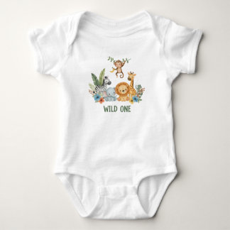Wild One - Jungle Animals Baby Bodysuit
