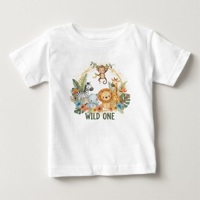 Wild One - Jungle Animals Baby T-Shirt (Front)