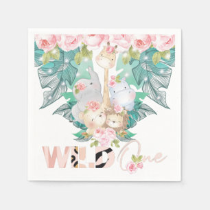 Wild One Jungle Animals Napkin