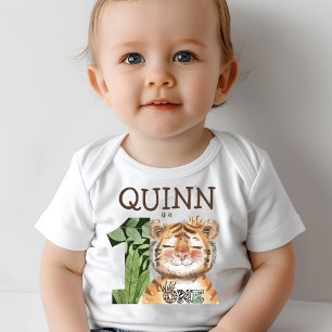 Wild One Jungle Animals Safari 1st Birthday Baby T-Shirt