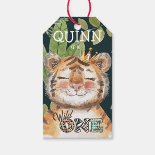 Wild One Jungle Animals Safari 1st Birthday Gift Tags