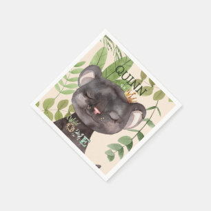 Wild One Jungle Animals Safari 1st Birthday Napkin