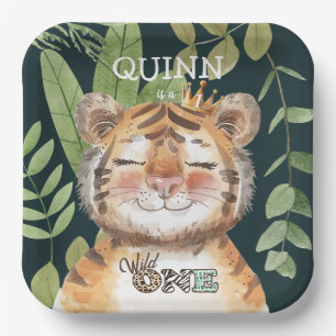 Wild One Jungle Animals Safari 1st Birthday Paper Plate