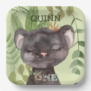 Wild One Jungle Animals Safari 1st Birthday Paper Plate