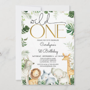 Wild One JUNGLE Baby Shower Invitation