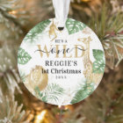 Wild One Jungle Greenery & Gold 1st Christmas