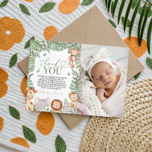 Wild One Jungle Photo Thank You Invitation