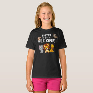 Wild One Jungle Safari 1st Birthday Sister T-Shirt