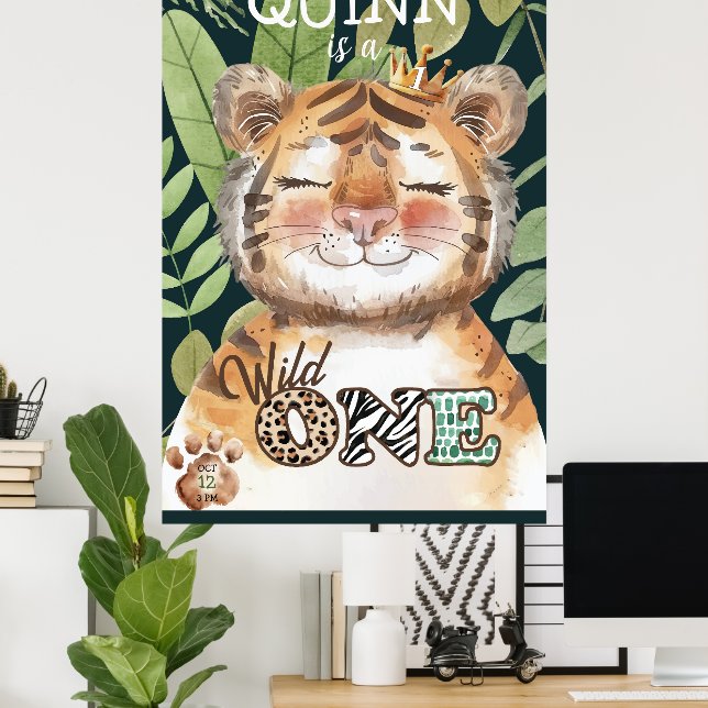 Wild One Jungle Safari 1st Birthday Welcome Sign (Home Office)