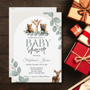 Wild One Jungle Safari Animals Baby Shower Arch  Invitation