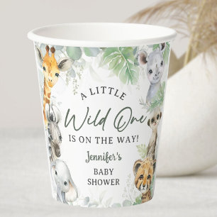 Wild One Jungle Safari Animals Baby Shower Paper Cups
