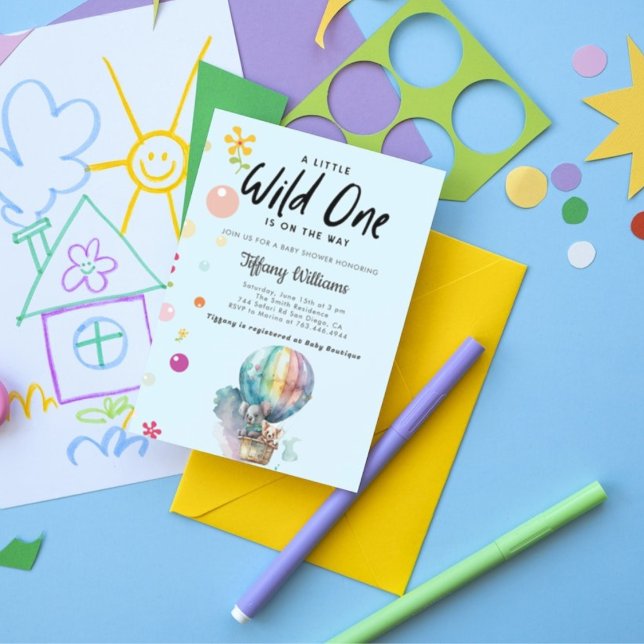 Wild One Jungle Safari Animals Boy 1st Birthday  Invitation (Creator Uploaded)