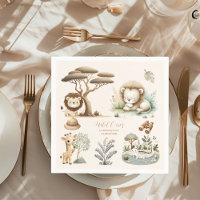 Wild One Jungle Safari Animals Boy 1st Birthday