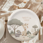 Wild One Jungle Safari Animals Boy 1st Birthday Paper Plate<br><div class="desc">Invite your guests to embark on a wild adventure with our Tropical Safari Wild One Jungle Animals Birthday Invitation. Perfect for a jungle-themed first birthday party, this invitation combines vibrant tropical elements with adorable jungle animals to create an exciting and memorable celebration. Design: Features vibrant illustrations of jungle animals such...</div>