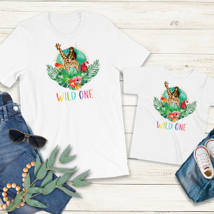 Wild One Jungle Safari Animals Modern Watercolor  T-Shirt