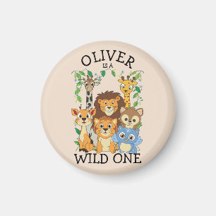 Wild One Jungle Safari Baby 1st Birthday Cute Baby Magnet