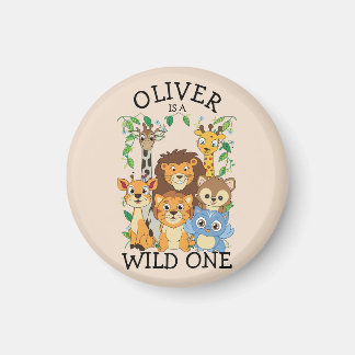 Wild One Jungle Safari Baby 1st Birthday Cute Baby Magnet