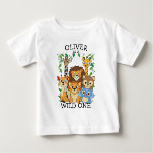 Wild One  Jungle Safari Baby 1st Birthday Cute  Baby T-Shirt