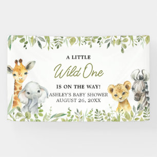Wild One Jungle Safari Baby Shower Banner