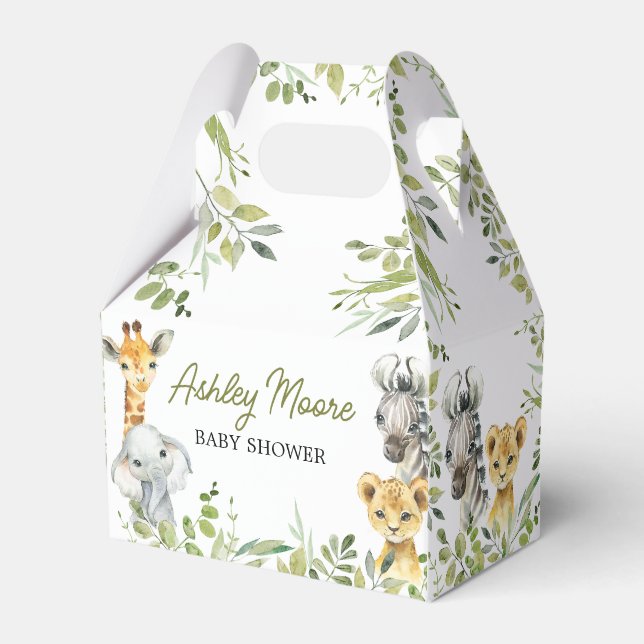 Wild One Jungle Safari Baby Shower  Favour Box (Front Side)