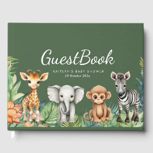 Wild One Jungle Safari Baby Shower Guest Book