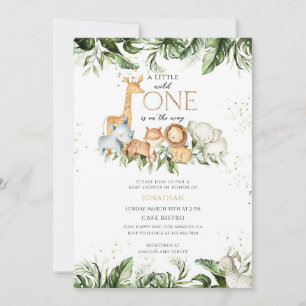 Wild One Jungle Safari Baby Shower Invitation