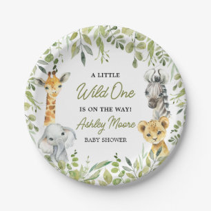 Wild One Jungle Safari Baby Shower  Paper Plate