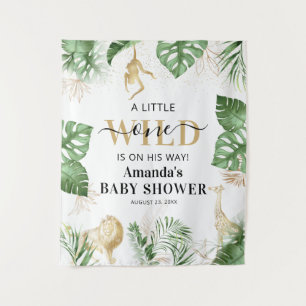 Wild One Jungle/Safari Baby Shower Photo Backdrop Tapestry