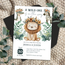 Wild One jungle Safari baby shower watercolor boho