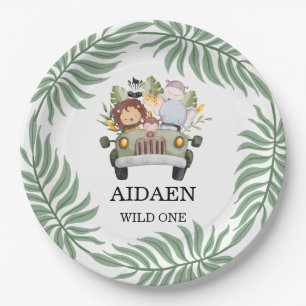 Wild One Jungle Safari Birthday Paper Plate