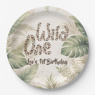 Wild One Jungle Safari Boy First Paper Plate