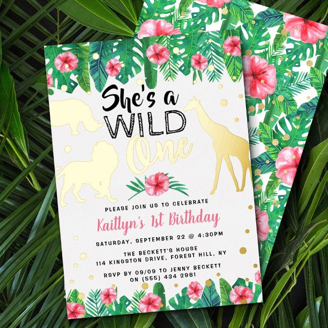 Wild One Jungle Safari Girls 1st Birthday Real (Creator Uploaded)