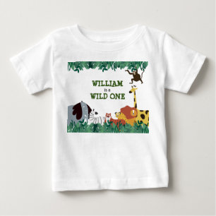 Wild One Jungle Safari Personalised Baby T-Shirt