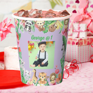 Wild One Jungle Safari Themed 1st Birthday Party Paper Cups